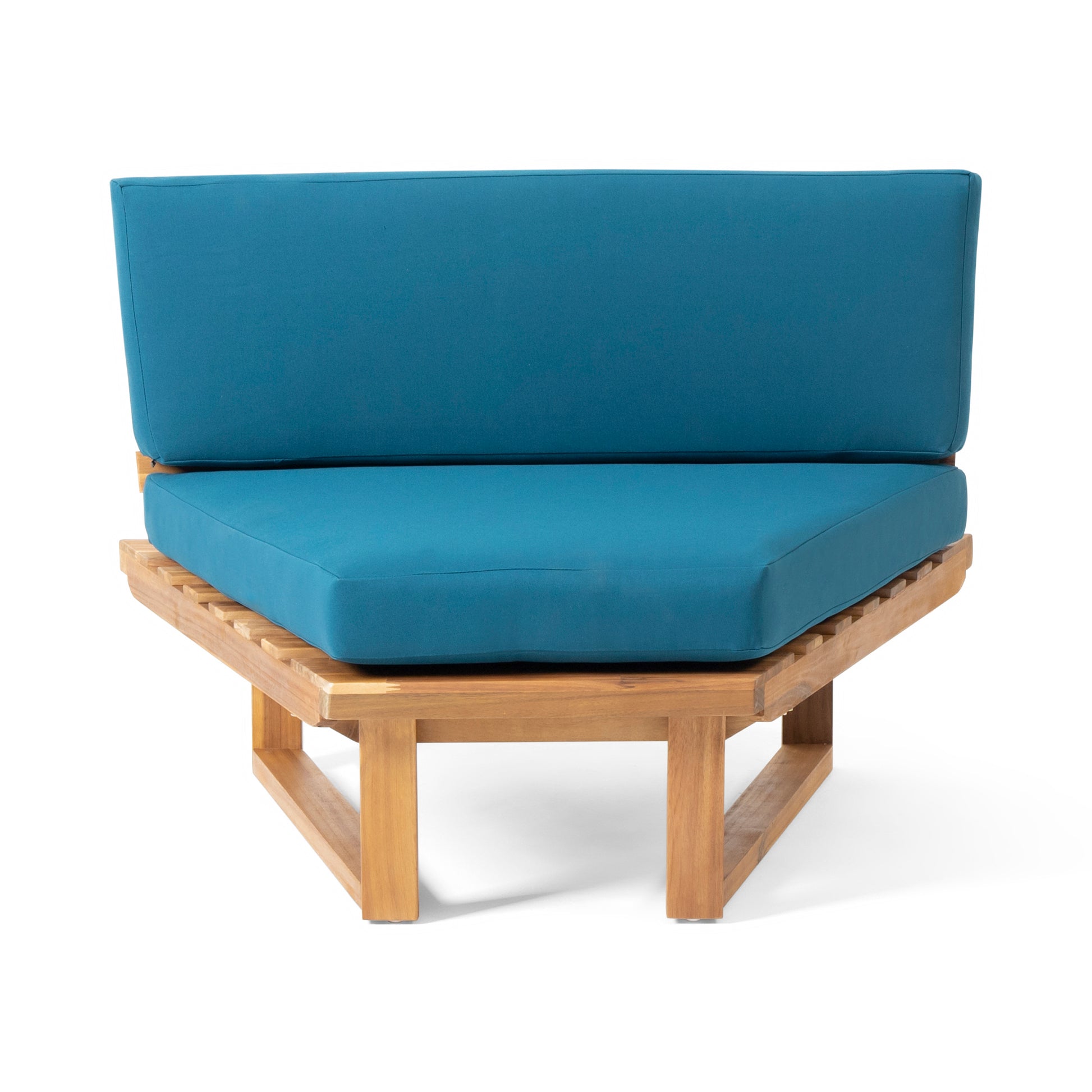 Mirabelle Corner Chair Coffee Table, Teal Teal Acacia Wood