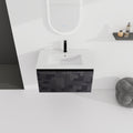 30'' Floating Wall Mounted Bathroom Vanity With Ceramics Sink & Soft Close Cabinet Door, Kd Package Black 2 Soft Close Doors Bathroom Wall Mounted Modern Plywood