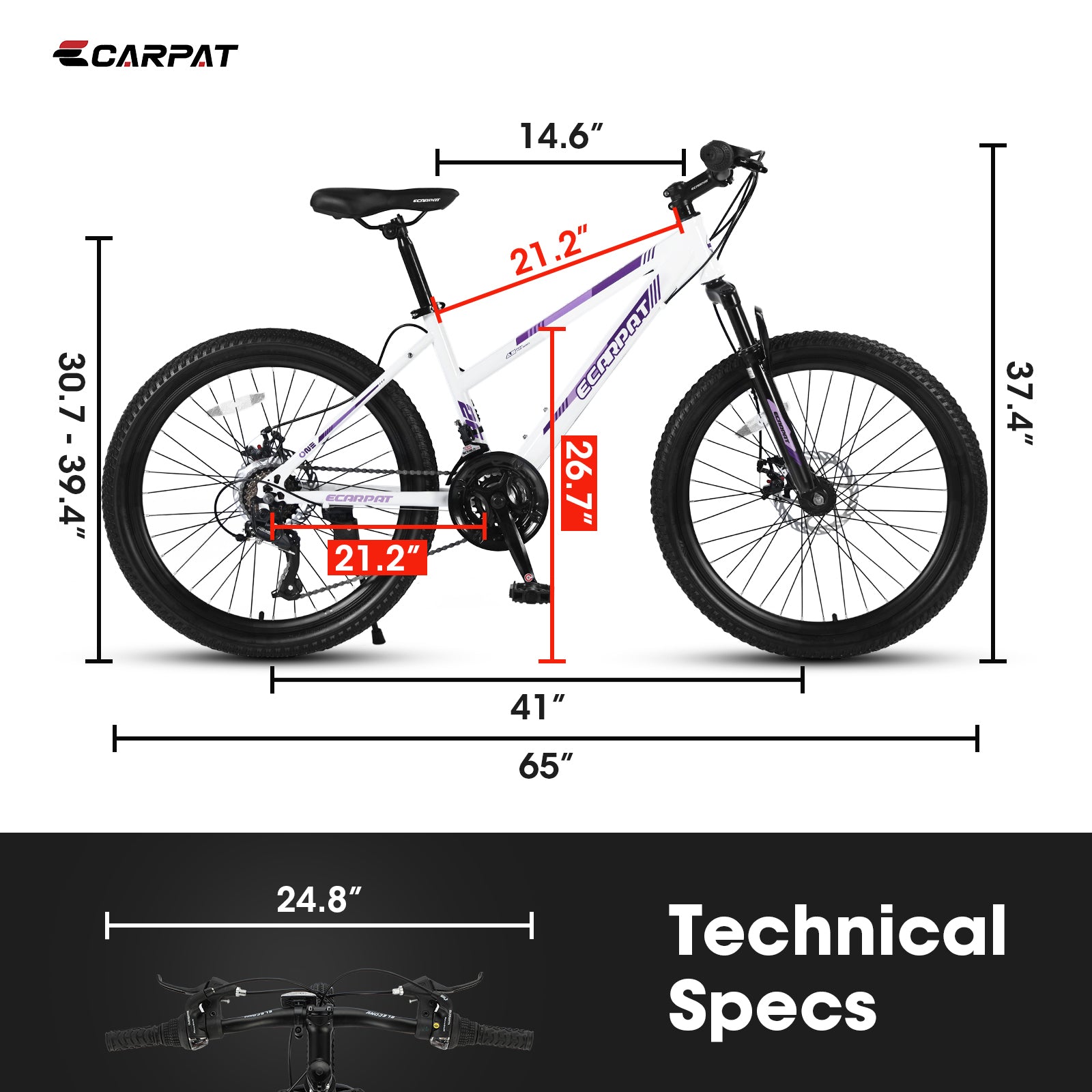 womens 26 inch bicycle S26103 26 Inch Mountain Bike For Teenagers Girls Women, Shimano 21 Speeds With Dual Disc Brakes And 100Mm Front Suspension White Steel