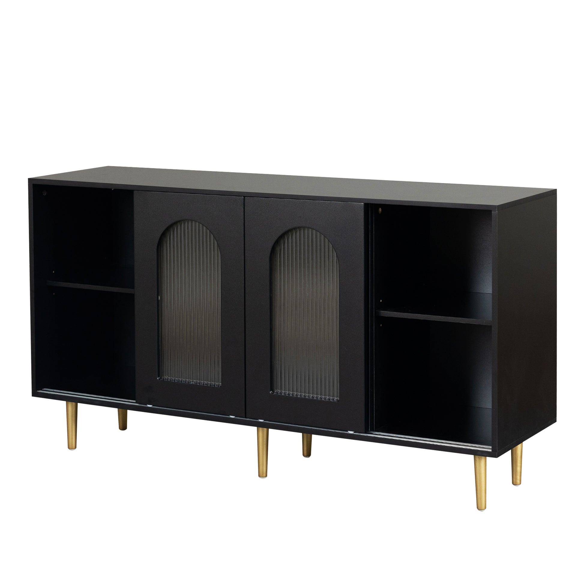 Dresser Drawer Cabinet,Bar Cabinet,Lockers,Sideboard,Buffet Sideboard,Buffet Service Desk,Storagecabinet,Changhong Glass Sliding Door, For Bedroom, Living Room, Kitchen Corridor, Color: Black 5 Or More Spaces Barn Door Black Primary Living Space Glass