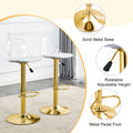 Modern Minimalist Bar Chairs And Bar Stools. Can Rotate 360 And Adjust Lifting. Pet Backrest And Pu Seats. Set Of 2. Suitable For Bars, Restaurants, And Front Desk Cashiers. Gold Set Of 2 Pu