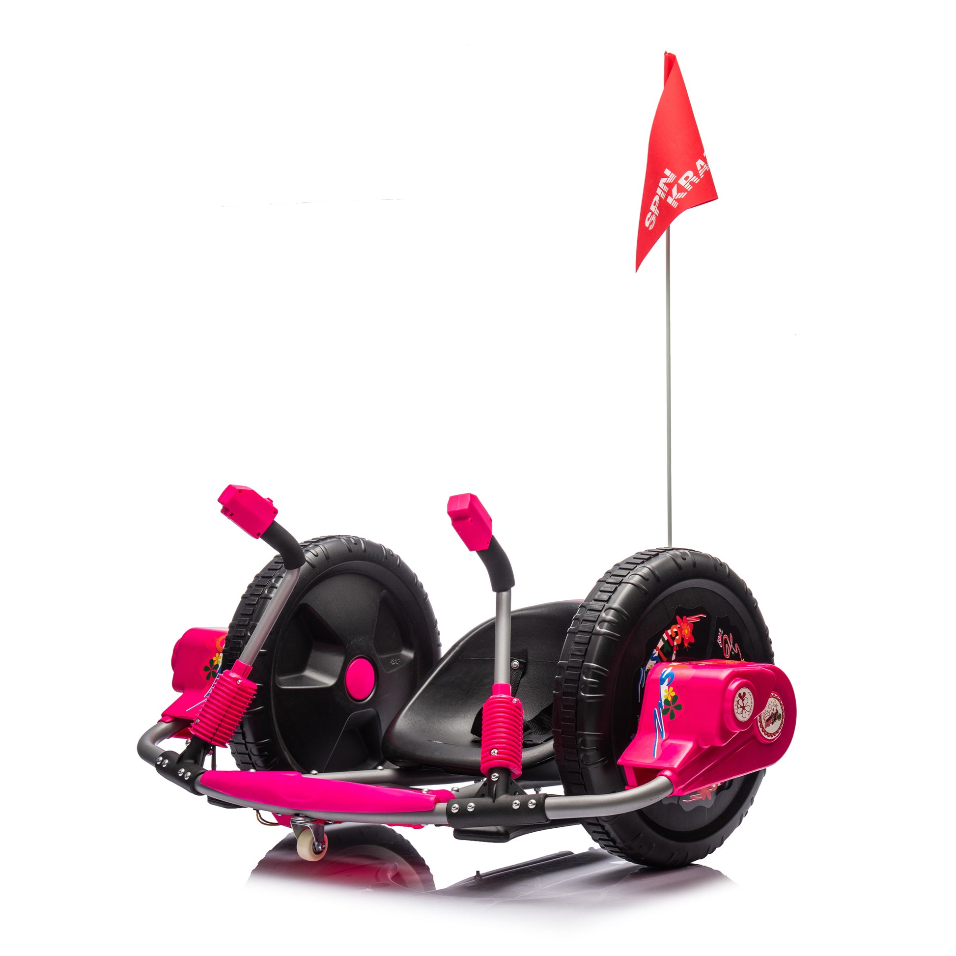 12V Kids Ride On Electric Toy,2Wd,16'' Exaggerated Wheel,Dual Handle Control For 360 Degree Flexible Steering And Rotation,Solid Metal Frame,Provide A Speed Of 4.66 Mph For Kids Aged 6 . Pink 50 99 Lbs Polypropylene