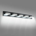 Modern Black Led Vanity Light, 5 Lights Wall Sconce For Bathroom And Mirror, Sleek Minimalist Design, Energy Efficient, Easy To Install Black Iron