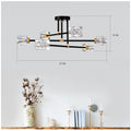 Modern Ceiling Lamp With Light Fixture 6*G9 Bulbs Included ,Modern Semi Flush Mount Light Fixture Crystal Chandelier For Dining Room, Bedroom, Living Room Matte Black Matte Gold Gold,Matte Black