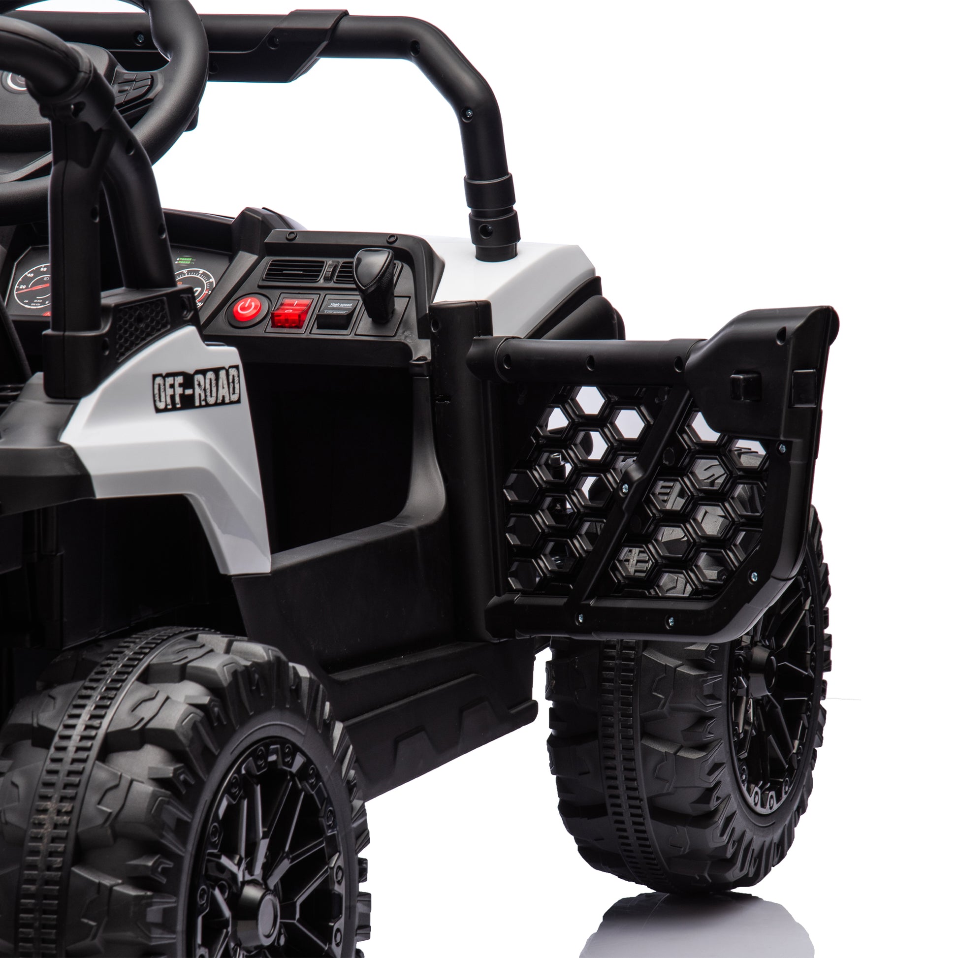 24V Kids Ride On Utv,Electric Toy For Kids W Parents Remote Control,Four Wheel Suspension,Low Start,Adjustable Speed,Multimedia Player,Early Education,Bluetooth,Rear Storage Space For Kids Aged 3 .