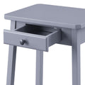 Grey End Table With Bottom Shelf Grey Primary Living Space Rectangular Wood