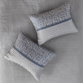 6 Piece Reversible Jacquard Quilt Set With Throw Pillows Navy King Cal King Navy Cotton