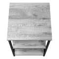 Accent Table, Side, End, Nightstand, Lamp, Living Room, Bedroom, Grey Laminate, Black Metal, Contemporary, Modern Grey Metal