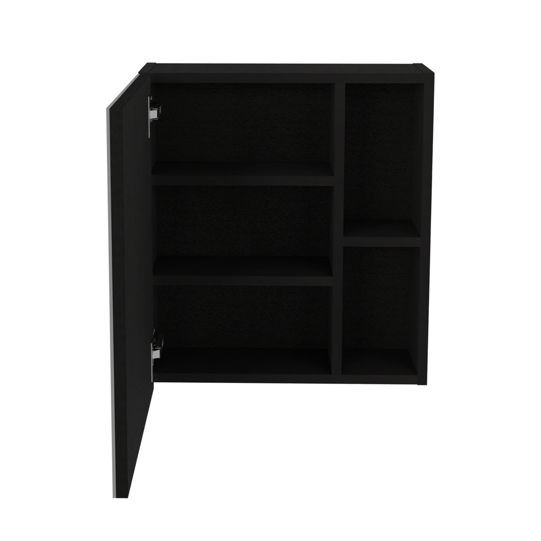 Medicine 35H" Single Door Cabinet, Two Interior Shelves, One External Shelf, White White Particle Board Particle Board