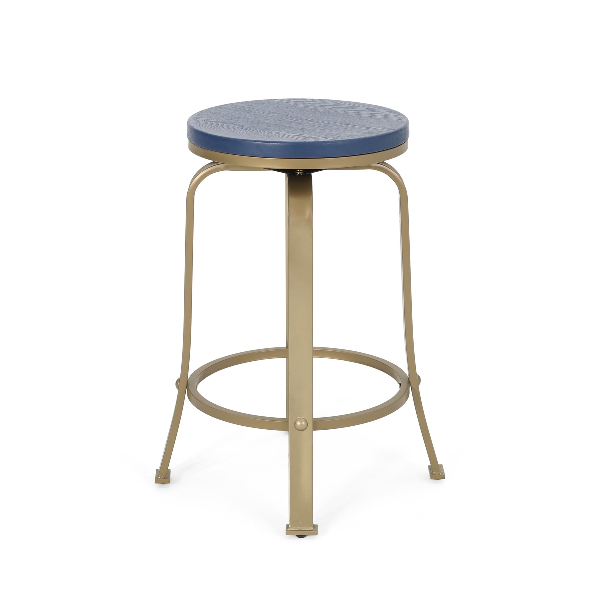 Counter Stool2Pcs Set Blue Metal