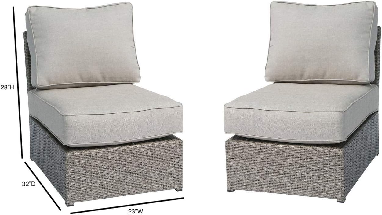 Patio Lounge Chairs Yes Sectional Grey Mix Rust Resistant Frame Stain Resistant Cushions Garden & Outdoor Modern 2 Person Seating Group Foam Wicker