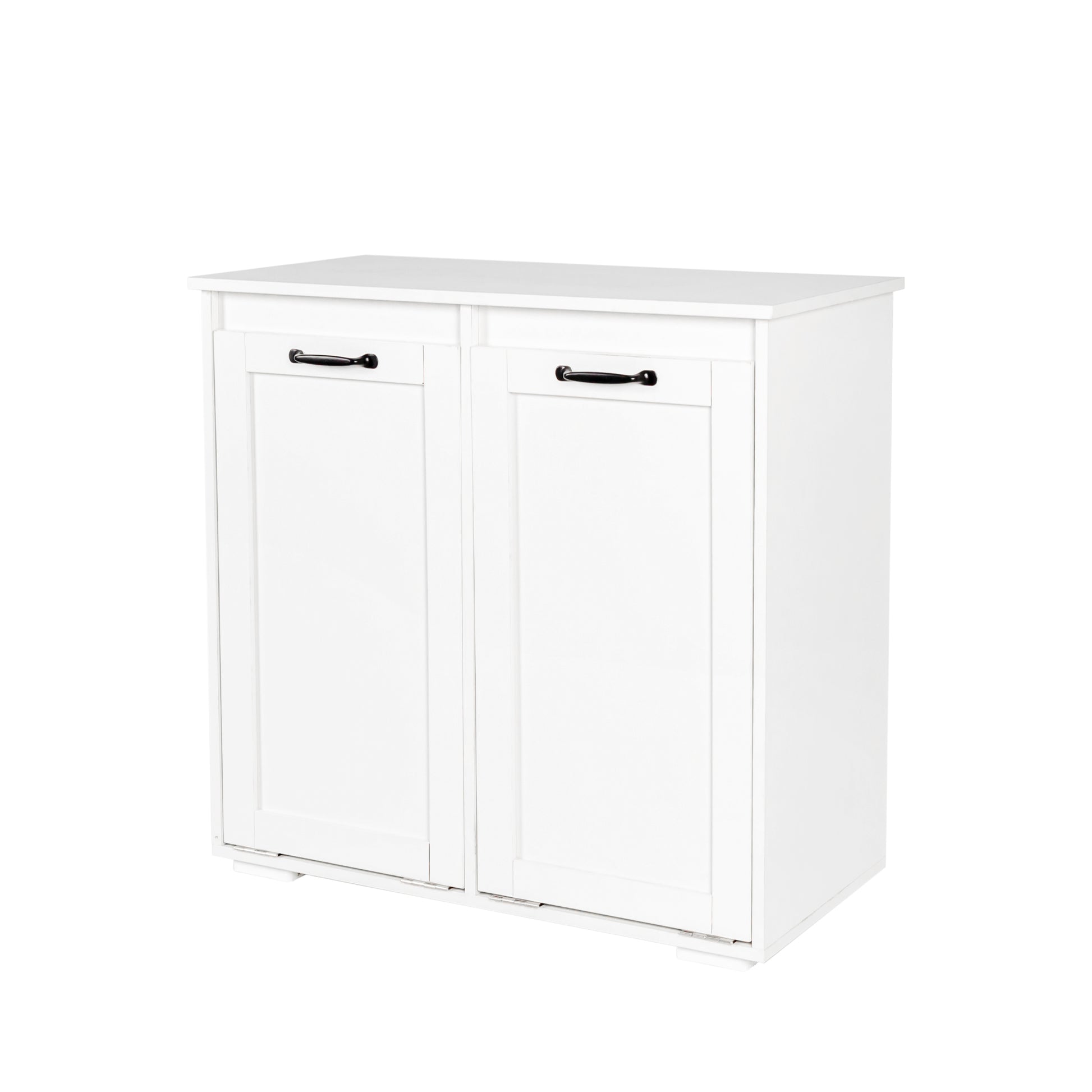 Laundry Cabinet ,With 2 Removable Liner Bags White Particle Board Mdf