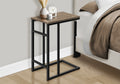 Accent Table, C Shaped, End, Side, Snack, Living Room, Bedroom, Brown Laminate, Black Metal, Contemporary, Modern Taupe Particle Board