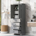 Storage Cabinet with 2 Doors and 4 Drawers for grey-mdf