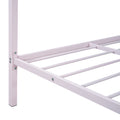 Twin Size Metal Platform Bed With Two Drawers,House Shaped Headboard Design, Pink Twin Pink Metal