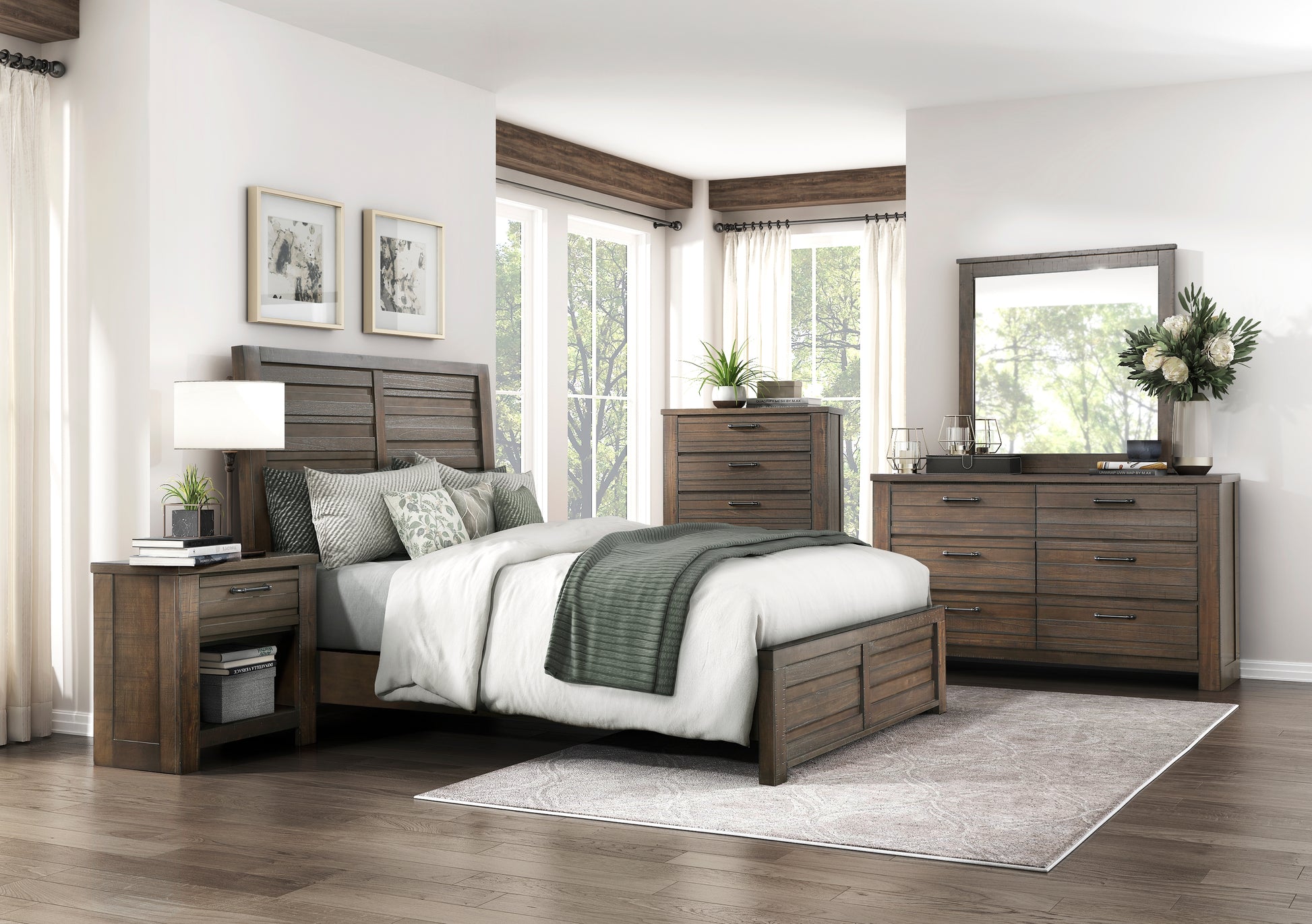 Rustic Style 1Pc Dark Brown Dresser Of 6X Drawers Black Metal Hardware Rustic Style 1Pc Dark Brown Dresser Of 6X Drawers Black Metal Hardware