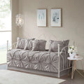 6 Piece Reversible Daybed Cover Set Dark Gray Daybed Dark Gray Polyester