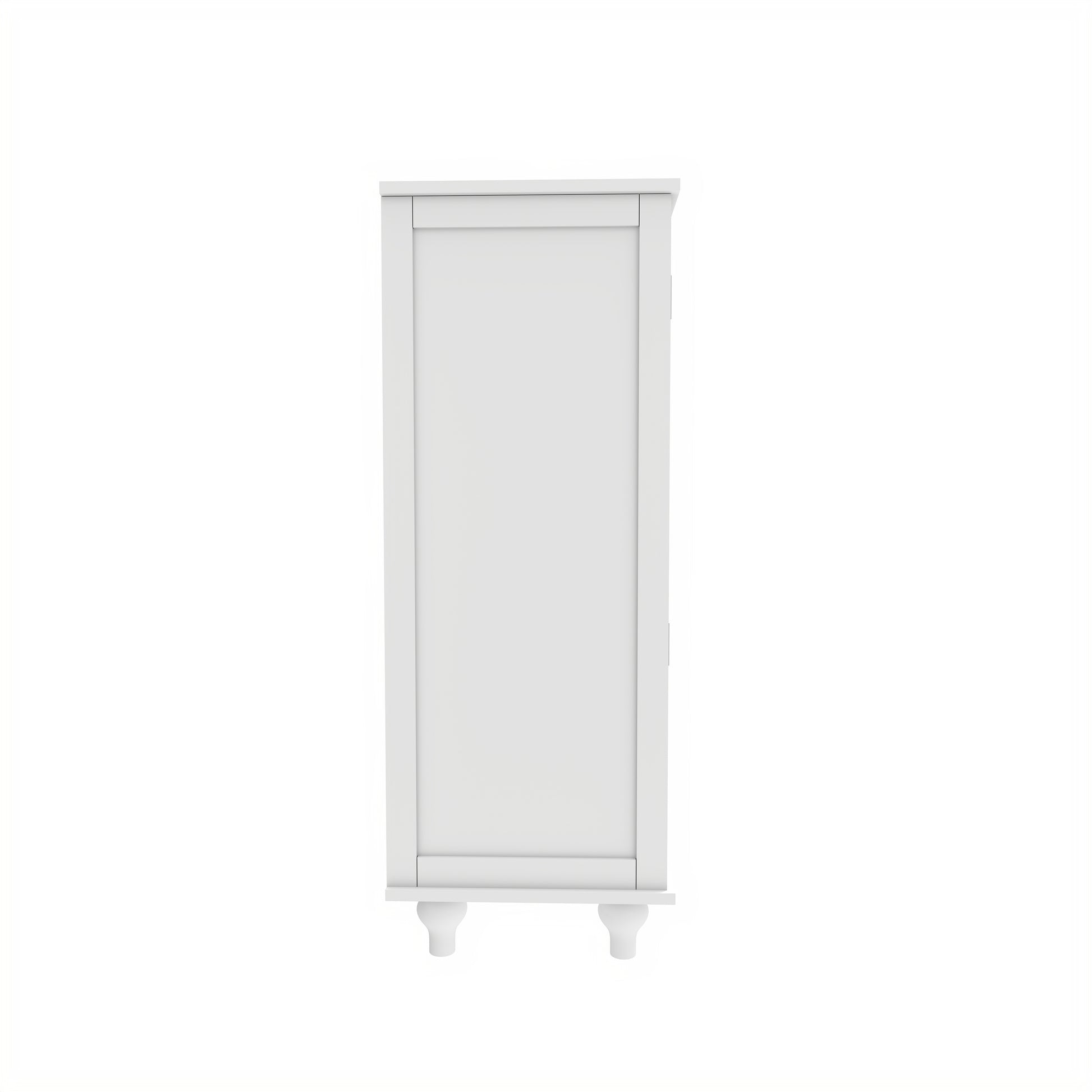 Minimalist White Buffet Cabinet With Double Glass Doors And Drawer, Modern Wooden Storage Sideboard Cupboard For Living Room, Dining Room Hallway Entryway Freestanding White Primary Living Space