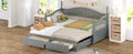 Wooden Twin Size Daybed With Twin Size Trundle, Extendable Daybed With Two Storage Drawers,Gray Expected Arrival Time:9.12 Twin Gray Wood