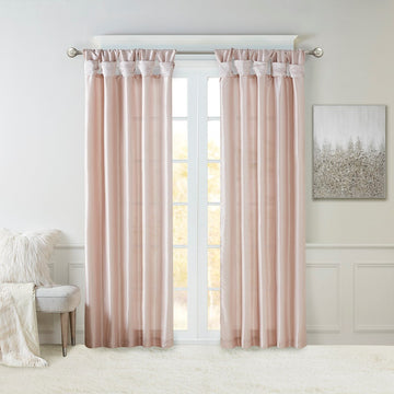 Twist Tab Lined Window Curtain Panel Only 1 Pc Panel Blush Polyester