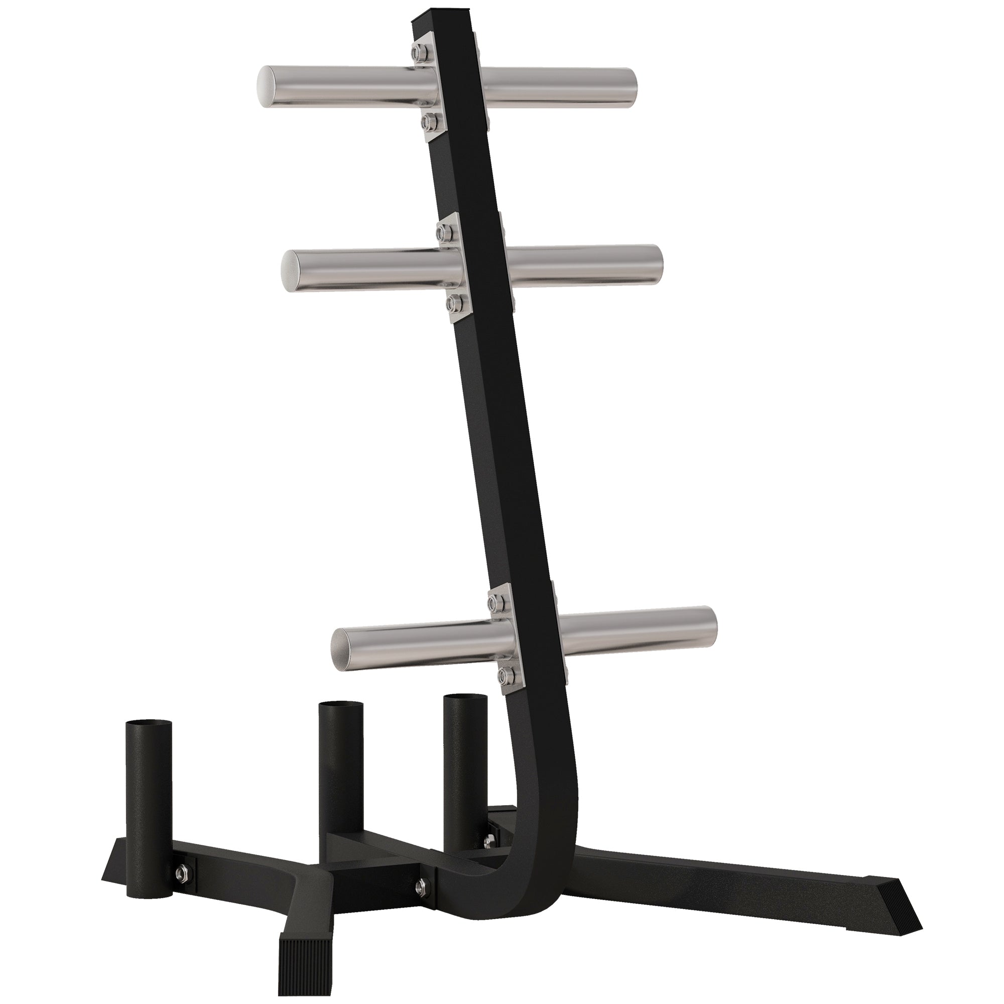 Soozier 2 Inch Weight Rack For Plates And 3 Bars, Olympic Weight Tree