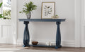 48 Inch Rustic Vintage Console Tablefarmhouse Style Entryway Table With Open Shelf And Sturdy Construction For Entryway And Living Room Navy Navy Distressed Finish Primary Living Space Antique,Rustic,Vintage Open Storage Console Tables Brushed