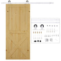 Homcom 6' Rustic Interior Sliding Barn Door Mounting Hardware Kit, White White Steel