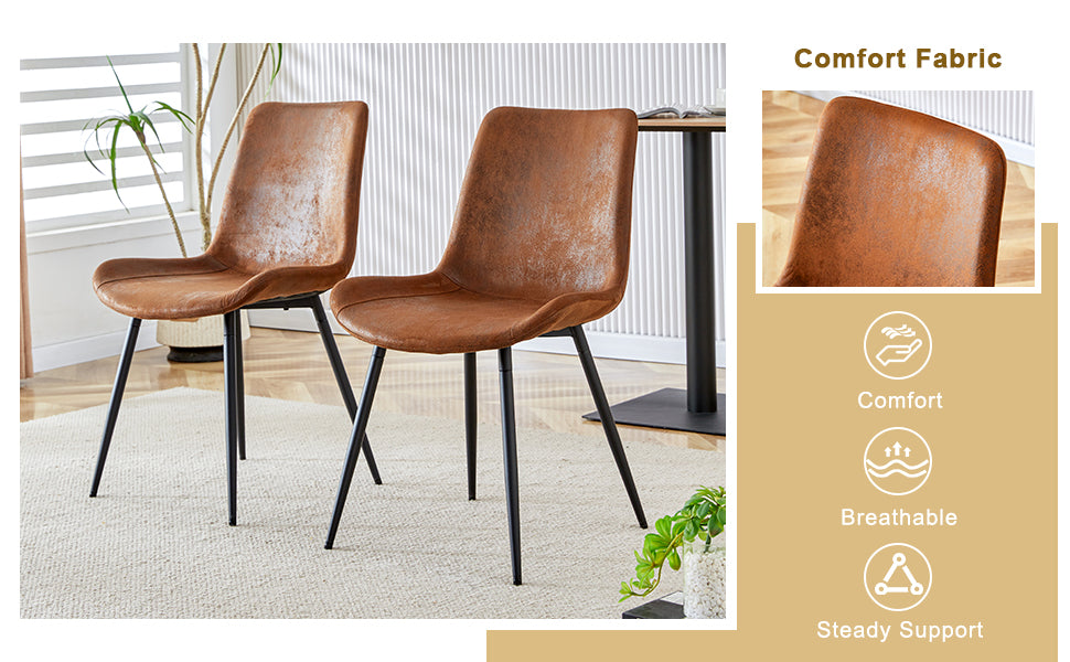 Table And Chair Set. Modern Dining Table With Mdf Top And Beautiful Mdf Legs. Comes With Brown Comfortable Chair With Seat And Metal Legs. Suitable For A Wide Range Of Decorative Styles. Brown,Wood Seats 4 Mdf