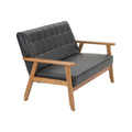 Coolmore Mid Century Modern Solid Loveseat Sofa Upholstered Pu Leather Loveseat, 2 Seat Upholstered Loveseat Sofa Modern Couch Black Pu Pu Leather 2 Seat