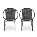 Java Chair Set Of 2 Black Pe Rattan Iron