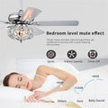 52'' Crystal Shade Ceiling Fan Lamp With Remote Control 3 Speed High, Mid, Low 5 Reversible Blades For Living Room, Dining Room, Bedroom, Family Room, Chrome ,3Pcs*E26 No Include Bulb Chrome American Traditional,Antique,Classic,Contemporary Crystal Metal