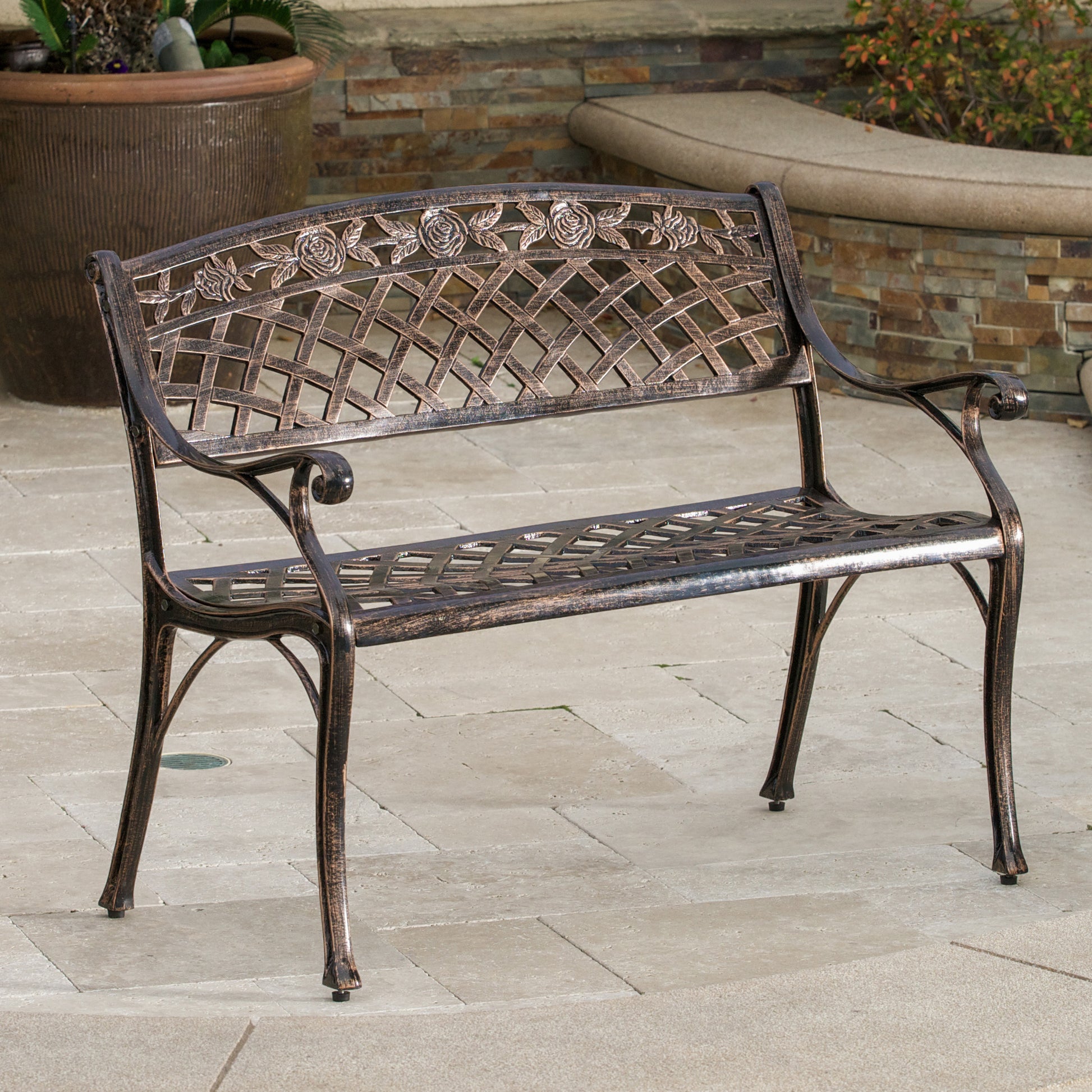 Tahoe Cast Bench Copper Aluminium