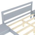 Queen Size Wooden Platform Bed With 2 Storage Drawers And 2 Bedside Tables, Gray Queen Gray Pine