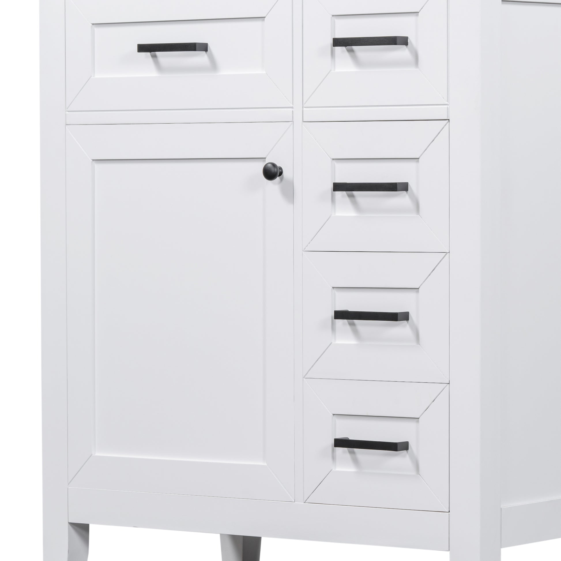 30" Bathroom Vanity With Sink Combo, White Bathroom Cabinet With Drawers, Solid Frame And Mdf Board Old Sku:N725S999222K White Solid Wood Mdf