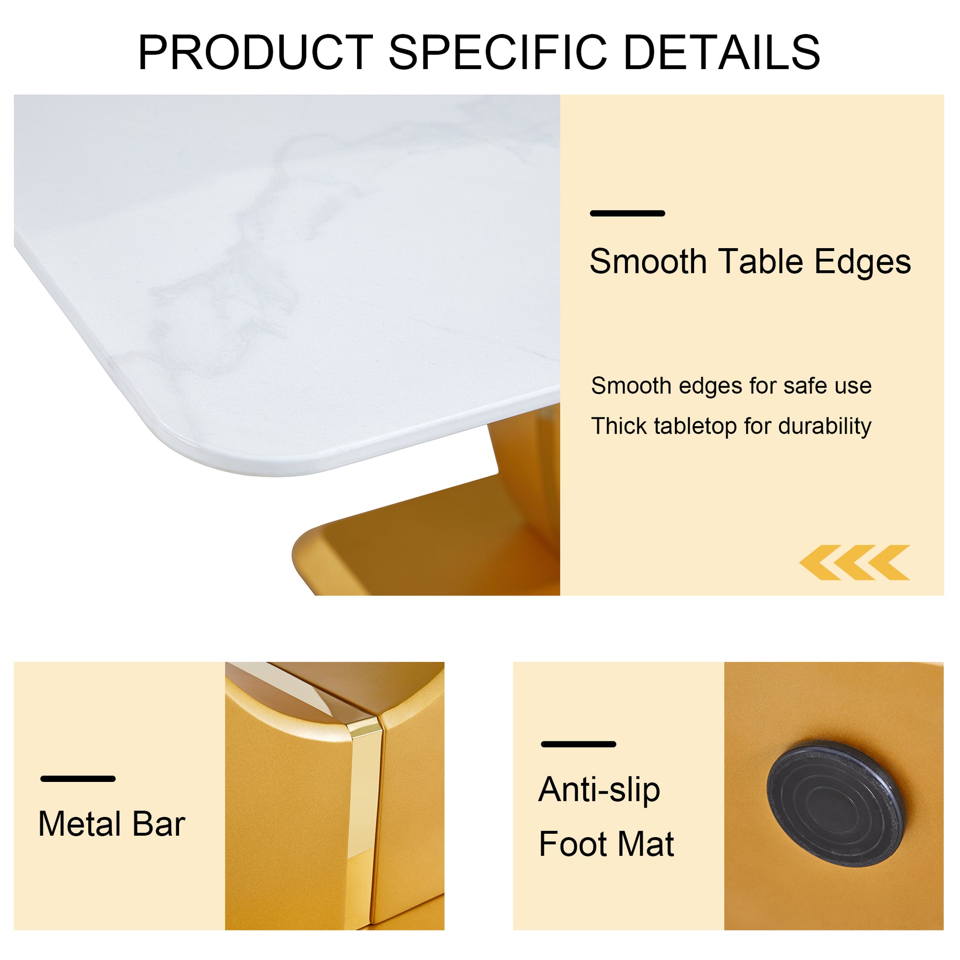 Table And Chair Set, Modern Minimalism And Luxurious White Rectangular Pattern Dining Table. Soft And Comfortable Dining Chairs For Dining Rooms, Living Rooms, Terraces And Kitchens. White Seats 8 Mdf Glass