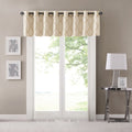 Fretwork Print Grommet Top Window Valance Beige Gold 50X18