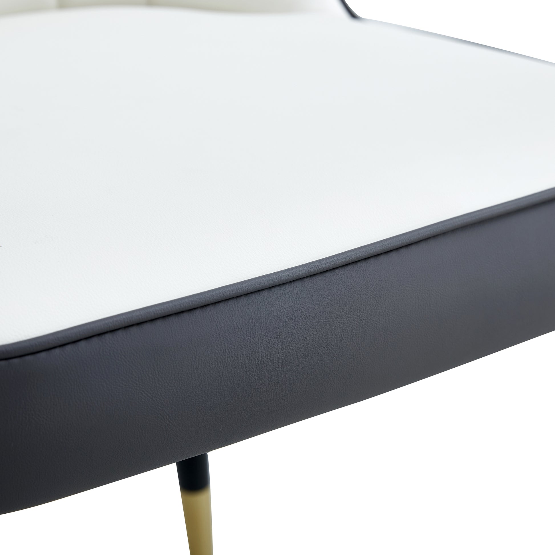 Table And Chair Set, Round Table With White Marble Pattern, Gold Mdf Table Legs, Soft And Comfortable Dining Chair, Suitable For Kitchen And Living Room White Mdf