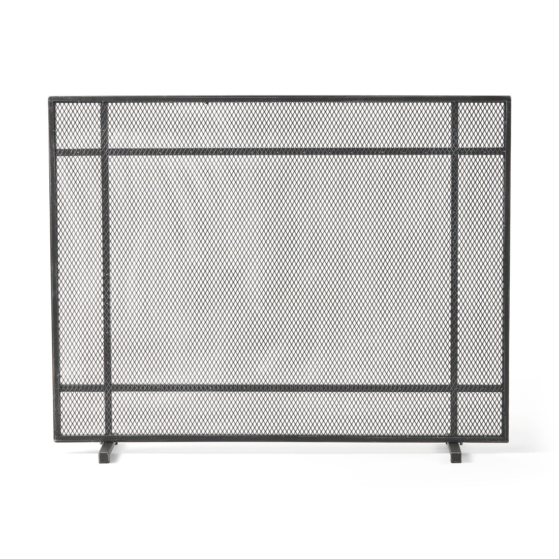 Fire Screen Black Silver Iron