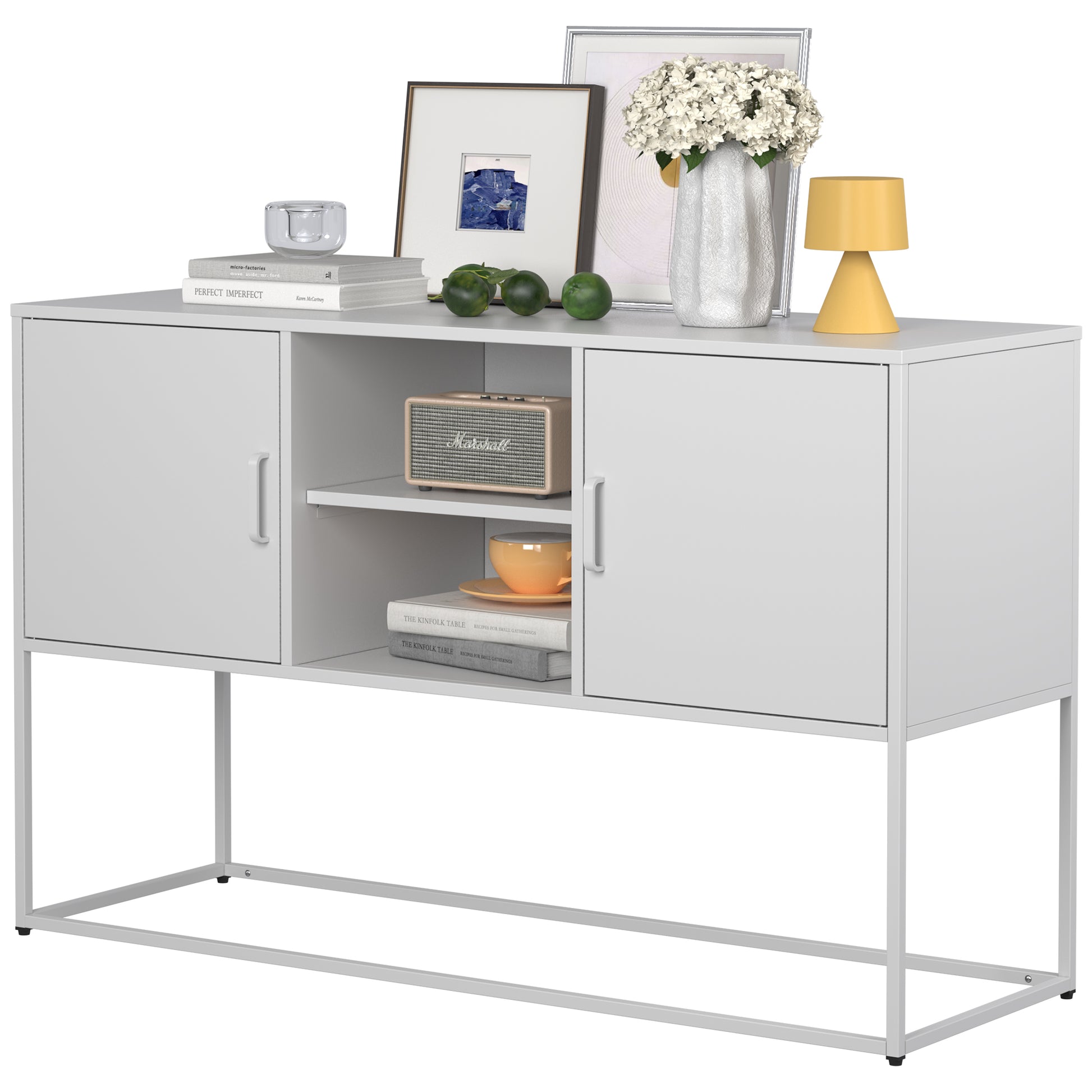 Modern Sideboard Buffet With Plenty Of Storage Space Anti Tilt Mechanism, Elegant Handles, Silent Magnetic Closures And Eco Friendly Finishes For Kitchen, Dining Room,Bed Room And Living Room Wall Mounted 5 Or More Spaces Antique White Primary Living