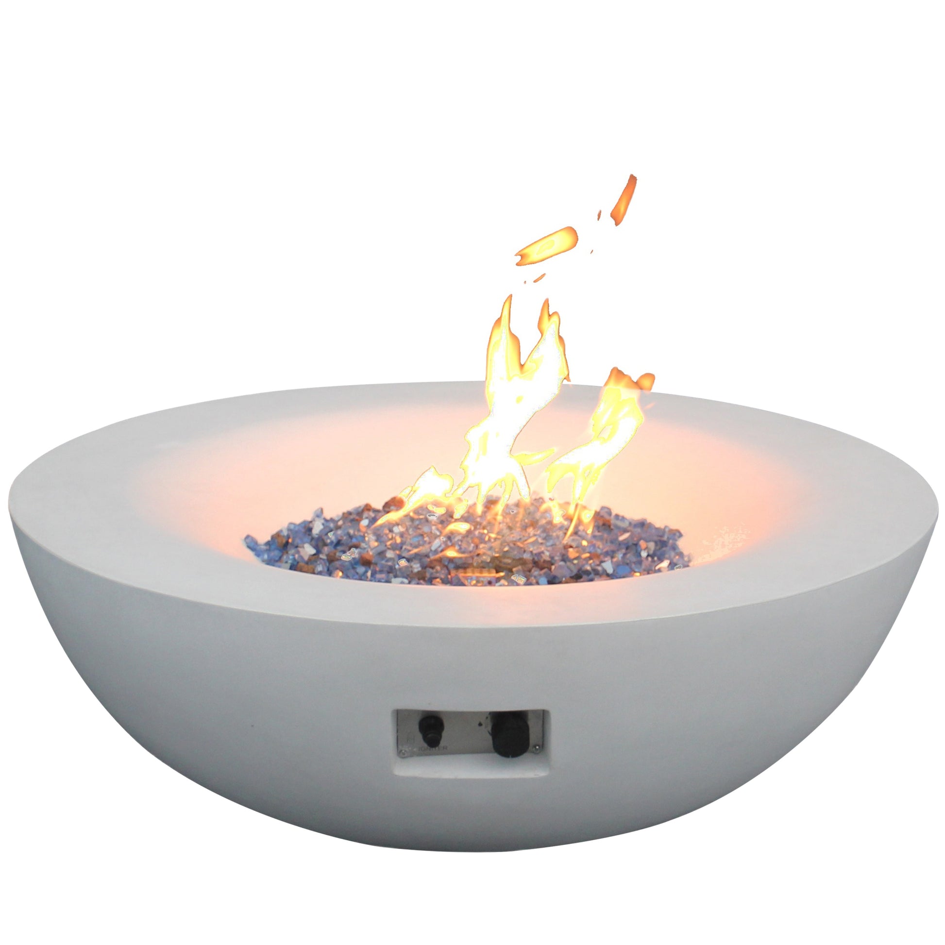 42 Inch Outdoor Concrete Propane Gas Fire Pit Bowl In Antique White Color Antique White Garden & Outdoor American Design,Contemporary,Luxury,Modern Fiberglass Concrete