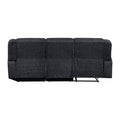 2 Piece Reclining Sectional With Right Chaise Chenille Fabric Upholstery Drop Down Cup Holders Modern Living Room Furniture Ebony Chenille Primary Living Space Plywood,Solid Wood 3 Seat