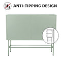 Mint Green Sideboard Storage Cabinet With Two Fluted Glass Doors Detachable Shelves Bottom Space For Living Room, Office, Dinging Room And Entryway Old Sku:W68743733 Green Steel