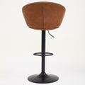 Adjustable Swivel Bar Stools, Mid Century Modern Pu Leather Upholstered Counter Height Bar Stool, Kitchen Island Barstools With Minimalism Style, 1 Chair 1Carton,Brown Brown Pu Mid Century Modern,Minimalist Bar Stools 1 Foam Pu Leather