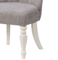 Grey And Antique White Side Chair With Tufted Back Set Of 2 Solid Grey White Dining Room Side Chair Tufted Back Set Of 2 Wood Fabric