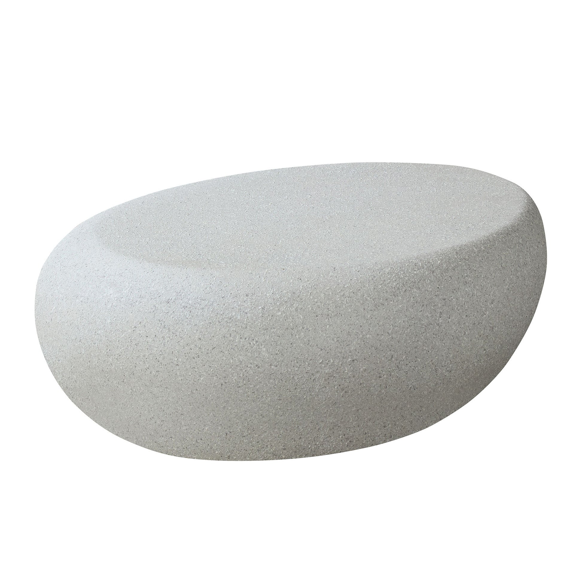 43.31''Fiberglass Elliptical Coffee Table For Living Room Vintage Table,Matte Rocks Table Front Of The Sofa, Irregular Center Table,No Need Assembly Beige Fiberglass