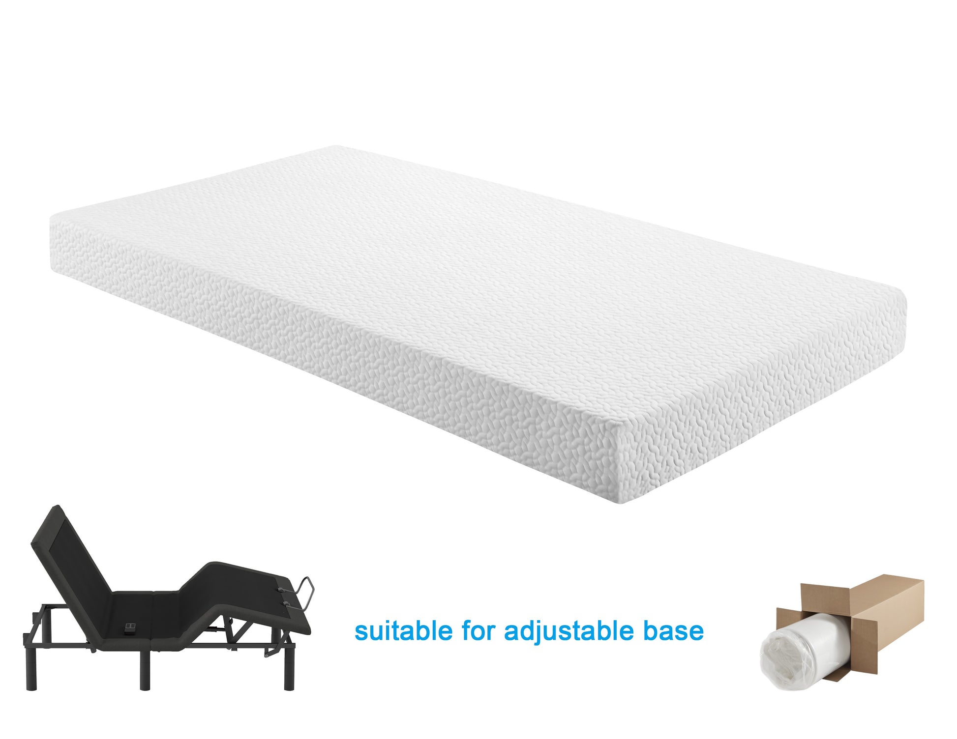 8 Inch Full Size Bed Mattress Gel Infused Memory Foam Mattress, Firm, White, Mattress In A Box White Bedroom Foam Full