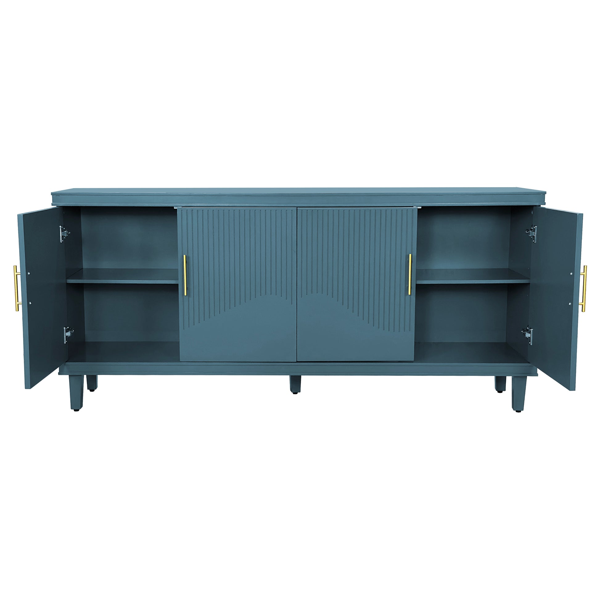 70.07''Large Size 4 Door Cabinet, Same As Living Room, Kitchen, Bedroom, Hallway ,Olive Green,Navy Blue,Peacock Blue Olive Green Solid Wood Mdf