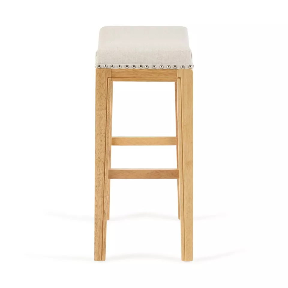 Tiffin Studded Counterstool Set Of 2 Beige Particle Board