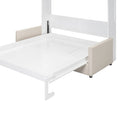 Queen Size Murphy Bed Wall Bed With Cushion, White Queen White Mdf Lvl