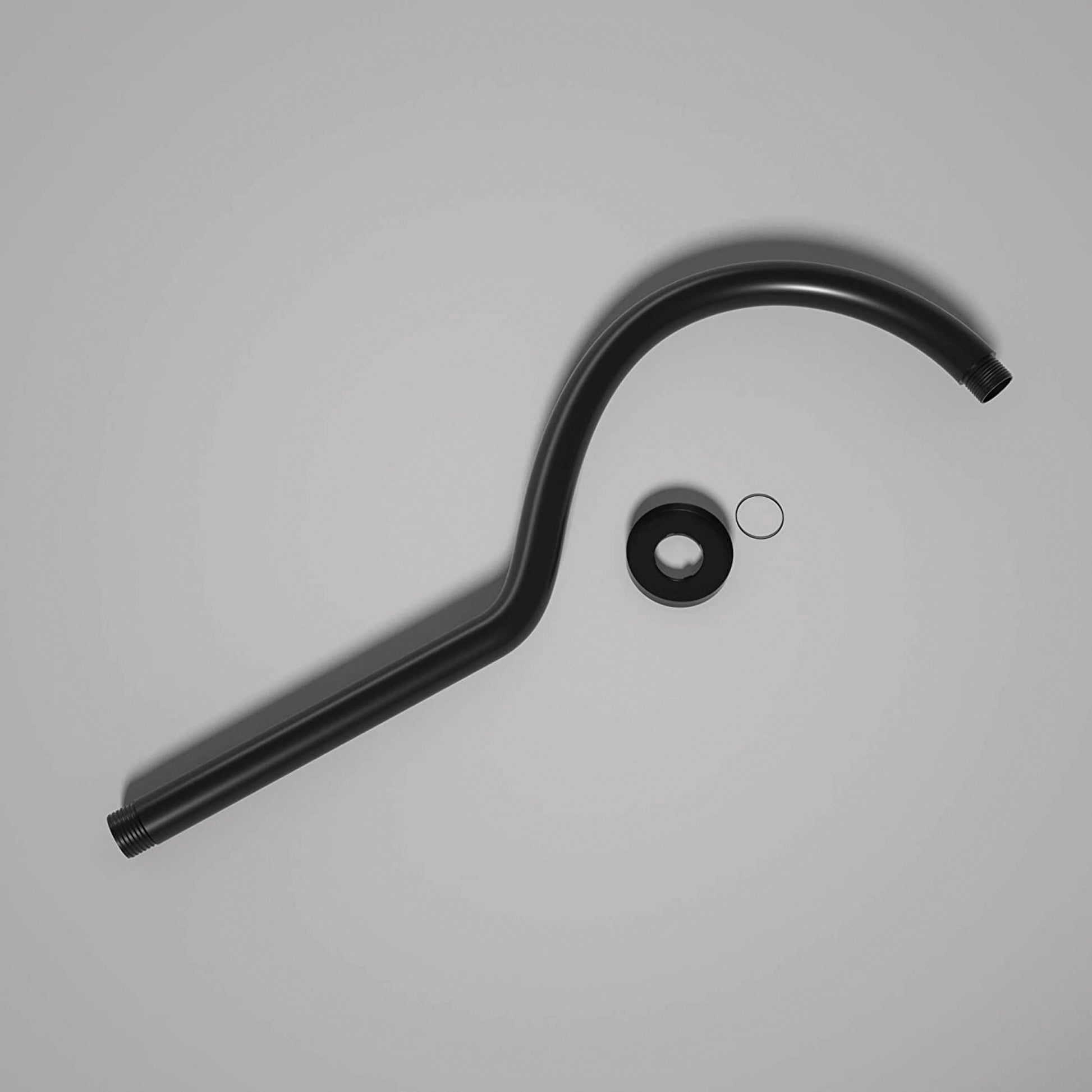 17" Shower Arm With Flange, Matte Black Matte Black Stainless Steel